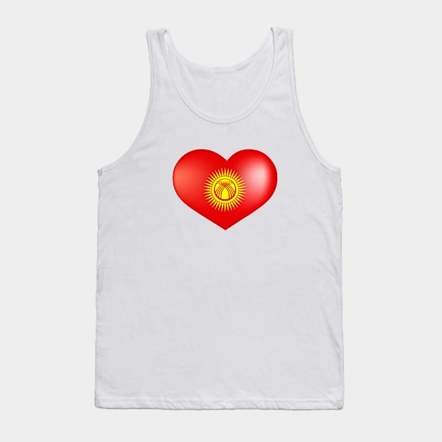 Heart with new flag of Kyrgyzstan Tank Top by designbek